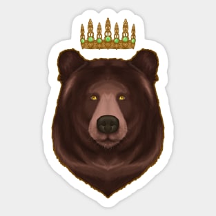 crowned brown bear Sticker